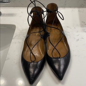 Aquazzura Christy Lace-Up Flats